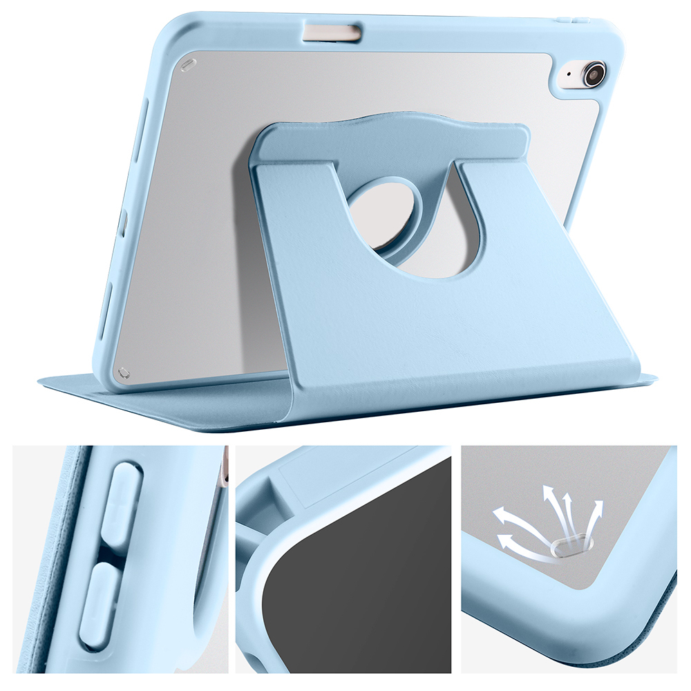 Apple iPad 10.9 2022 (10.Nesil) Uyumlu Kılıf Zore Termik Kalem Bölmeli Dönebilen Standlı Kılıf - 16