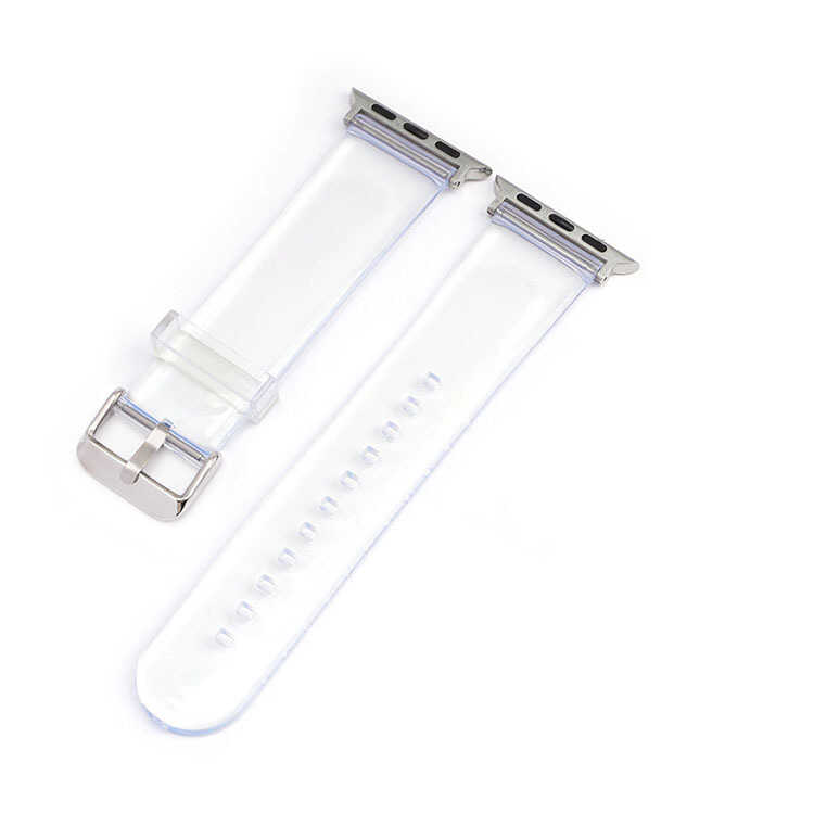 ​​​Apple Watch 7 45mm Uyumlu KRD-13 Şeffaf Silikon Kordon - 2