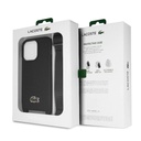 Apple iPhone 15 Pro Uyumlu Kılıf Lacoste Orjinal Lisanslı PU Pike Desenli Arka Yüzey Askılı İkonik Timsah Dokuma Logolu Kapak