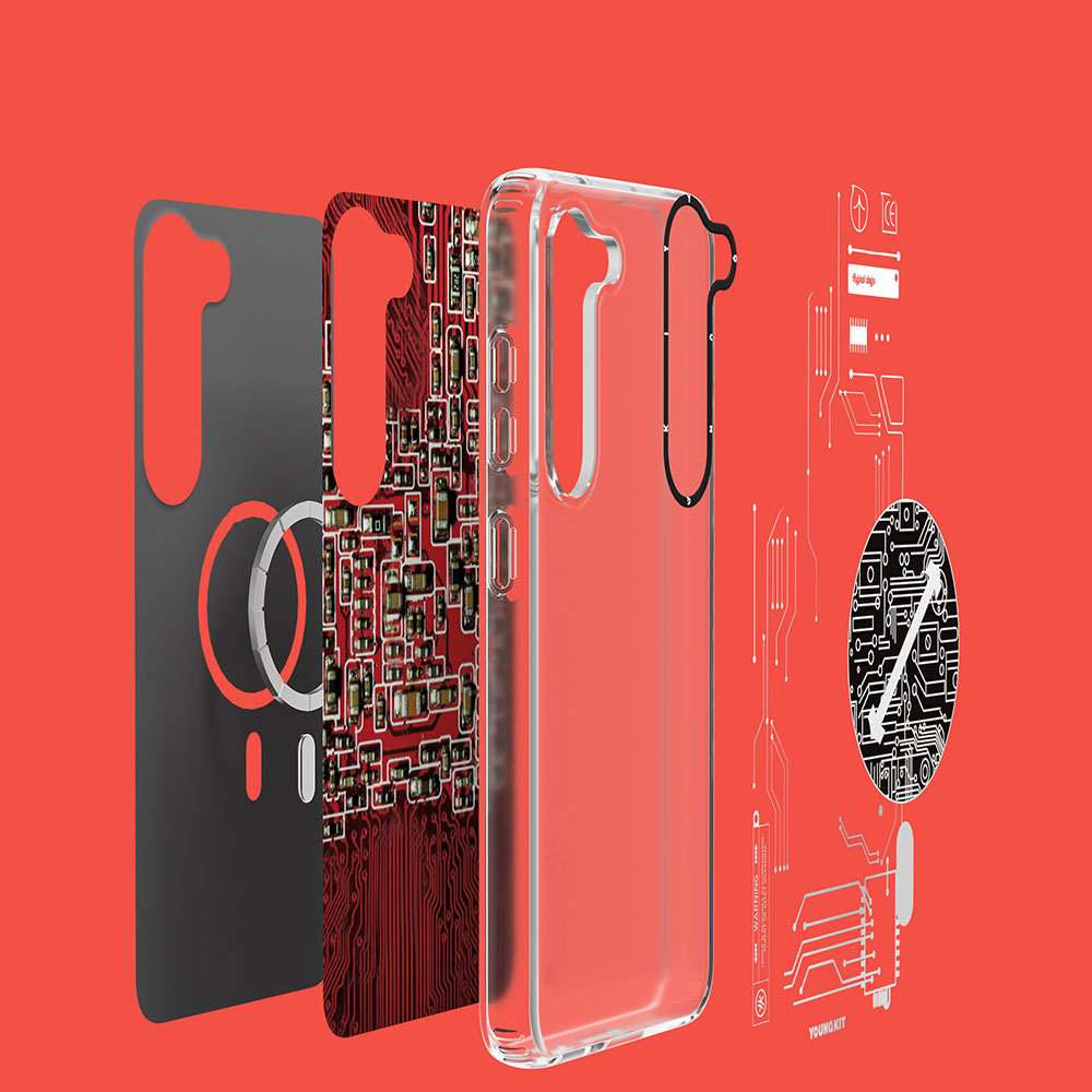 Samsung Galaxy S23 Plus Uyumlu Kılıf Magsafe Şarj Özellikli YoungKit Technology Serisi Kapak - 4