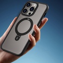 Apple iPhone 14 Plus Uyumlu Kılıf Wiwu ZMM-010 Magsafe Şarj Özellikli Parmak İzi Bırakmayan Mat Transparan Standlı Kapak - 9