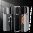 Apple iPhone 14 Pro Uyumlu Kılıf Magsafe Şarj Özellikli Youngkit Binfen Serisi Yazı Temalı Kapak - 2