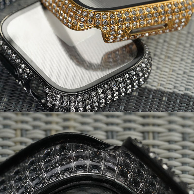 Apple Watch 7 41mm Uyumlu Zore Watch Gard 24 Kenarları Taşlı Sert PC Kasa Ve Ekran Koruyucu - 4