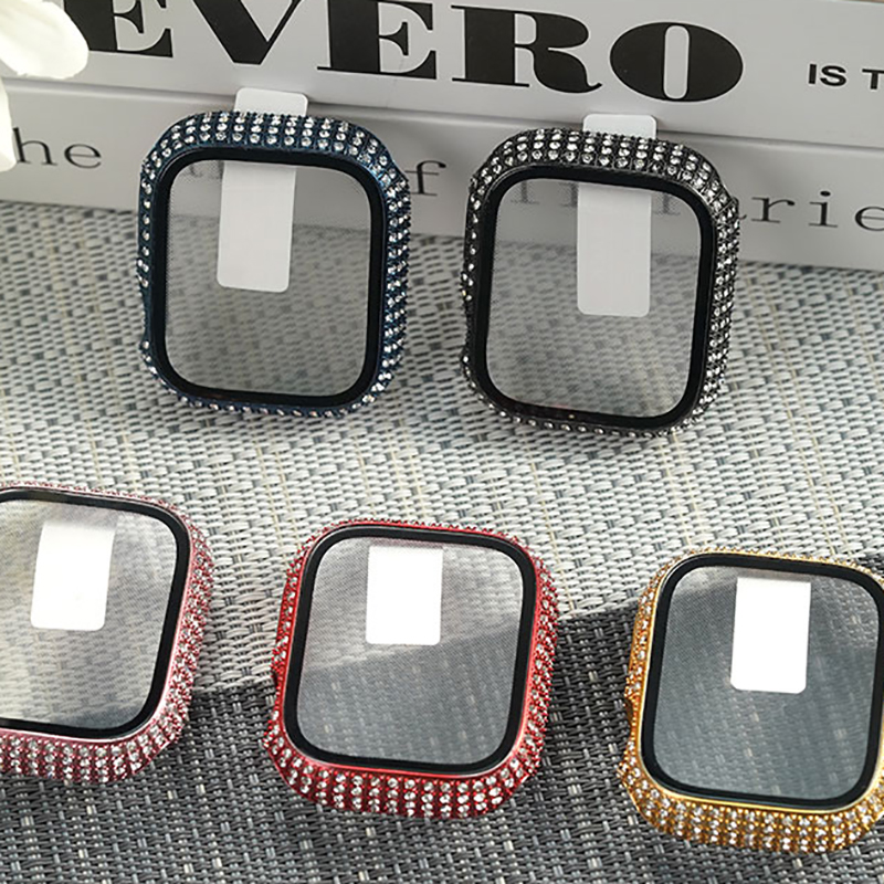 Apple Watch 7 45mm Uyumlu Zore Watch Gard 24 Kenarları Taşlı Sert PC Kasa Ve Ekran Koruyucu - 1