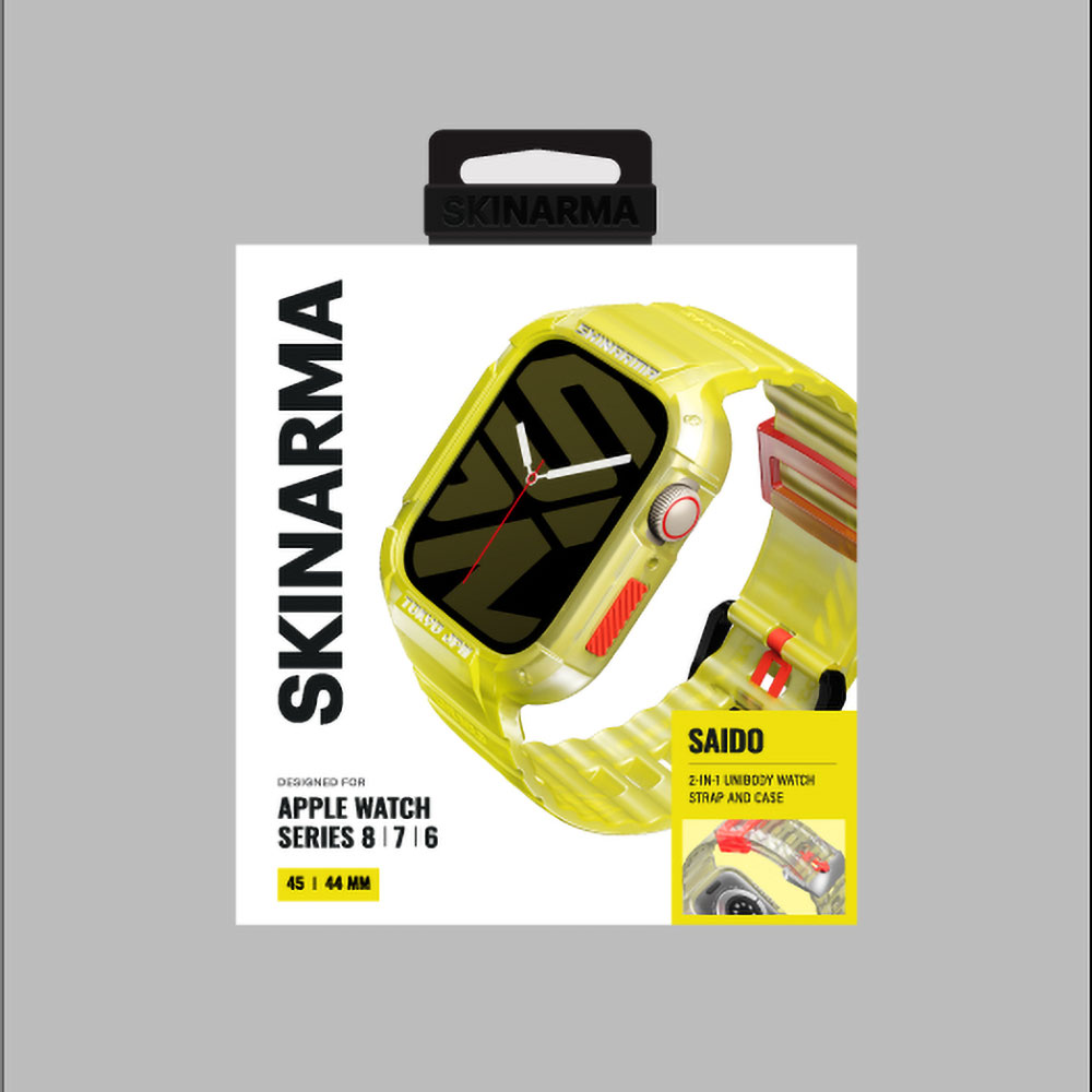 Apple Watch 44mm Uyumlu SkinArma Saido Sert PC Kasa Koruyuculu Silikon Kordon - 12