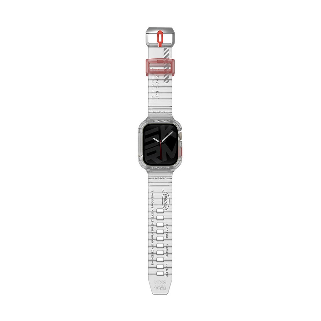 Apple Watch 44mm Uyumlu SkinArma Saido Sert PC Kasa Koruyuculu Silikon Kordon