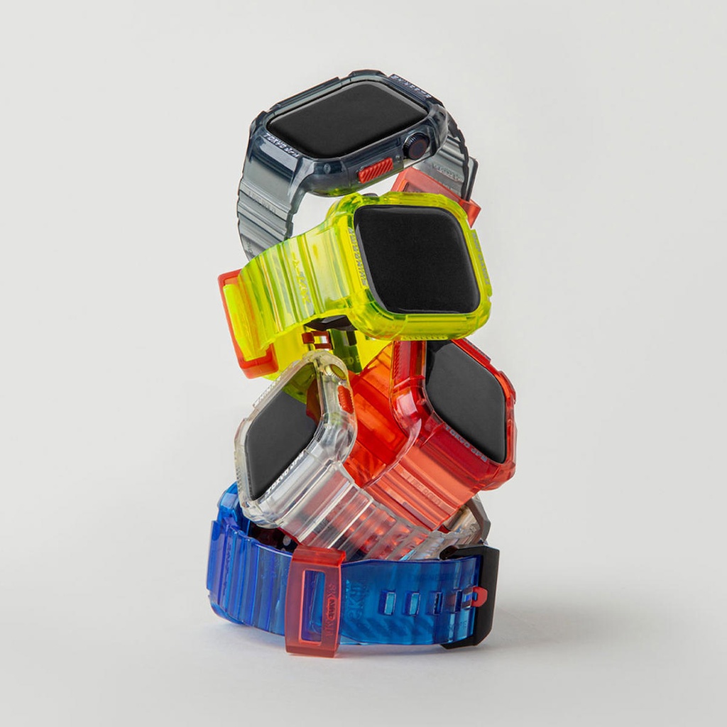 Apple Watch 44mm Uyumlu SkinArma Saido Sert PC Kasa Koruyuculu Silikon Kordon