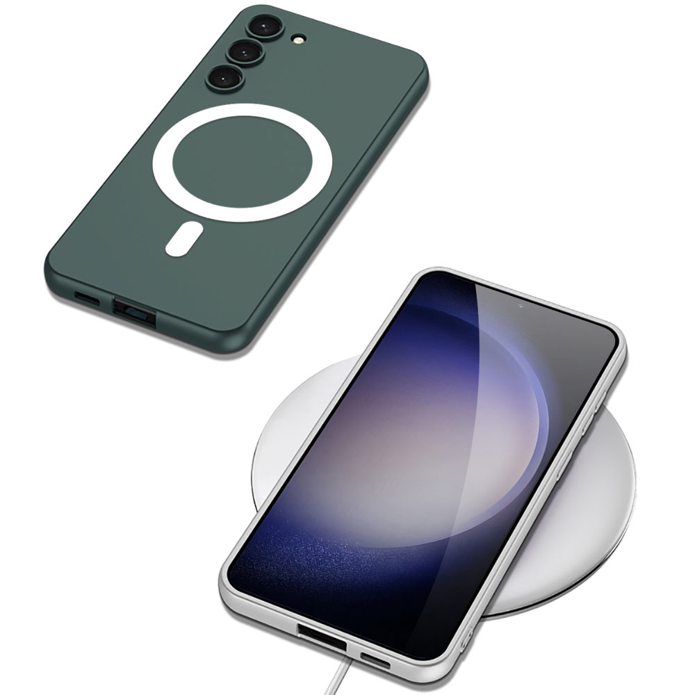 Samsung Galaxy S23 Uyumlu Kılıf Wireless Şarj Özellikli Zore Kıpta Magsafe Silikon Kapak - 1