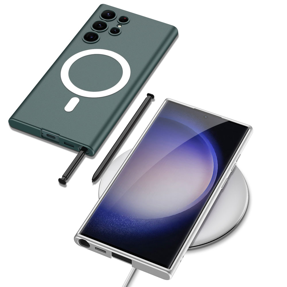 Samsung Galaxy S23 Ultra Uyumlu Kılıf Wireless Şarj Özellikli Zore Kıpta Magsafe Silikon Kapak - 4