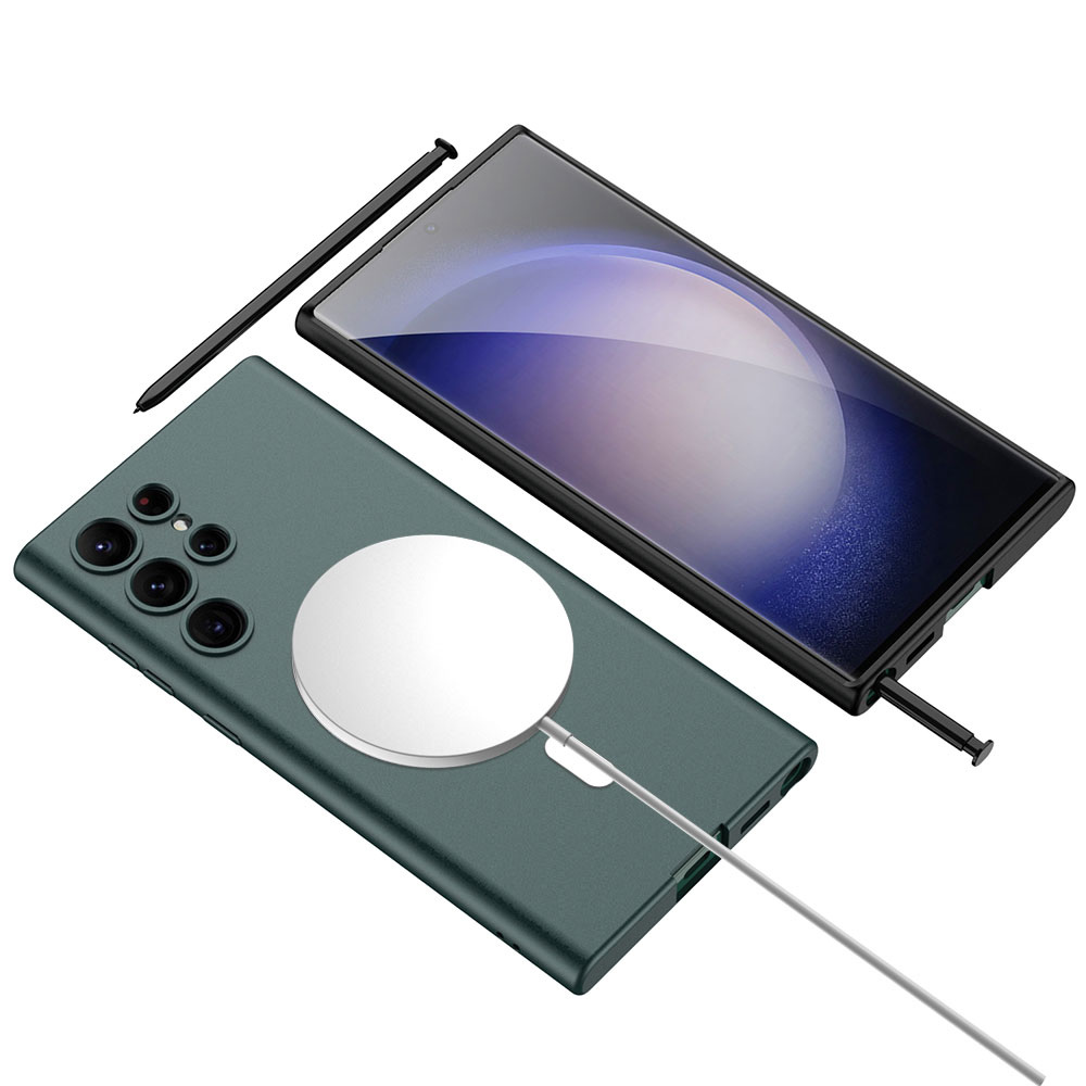 Samsung Galaxy S23 Ultra Uyumlu Kılıf Wireless Şarj Özellikli Zore Kıpta Magsafe Silikon Kapak - 5