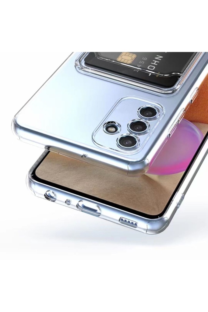 Megafox Teknoloji Samsung Galaxy A34 Uyumlu Kılıf Kartlıklı Şeffaf Setra Clear Silikon Kapak