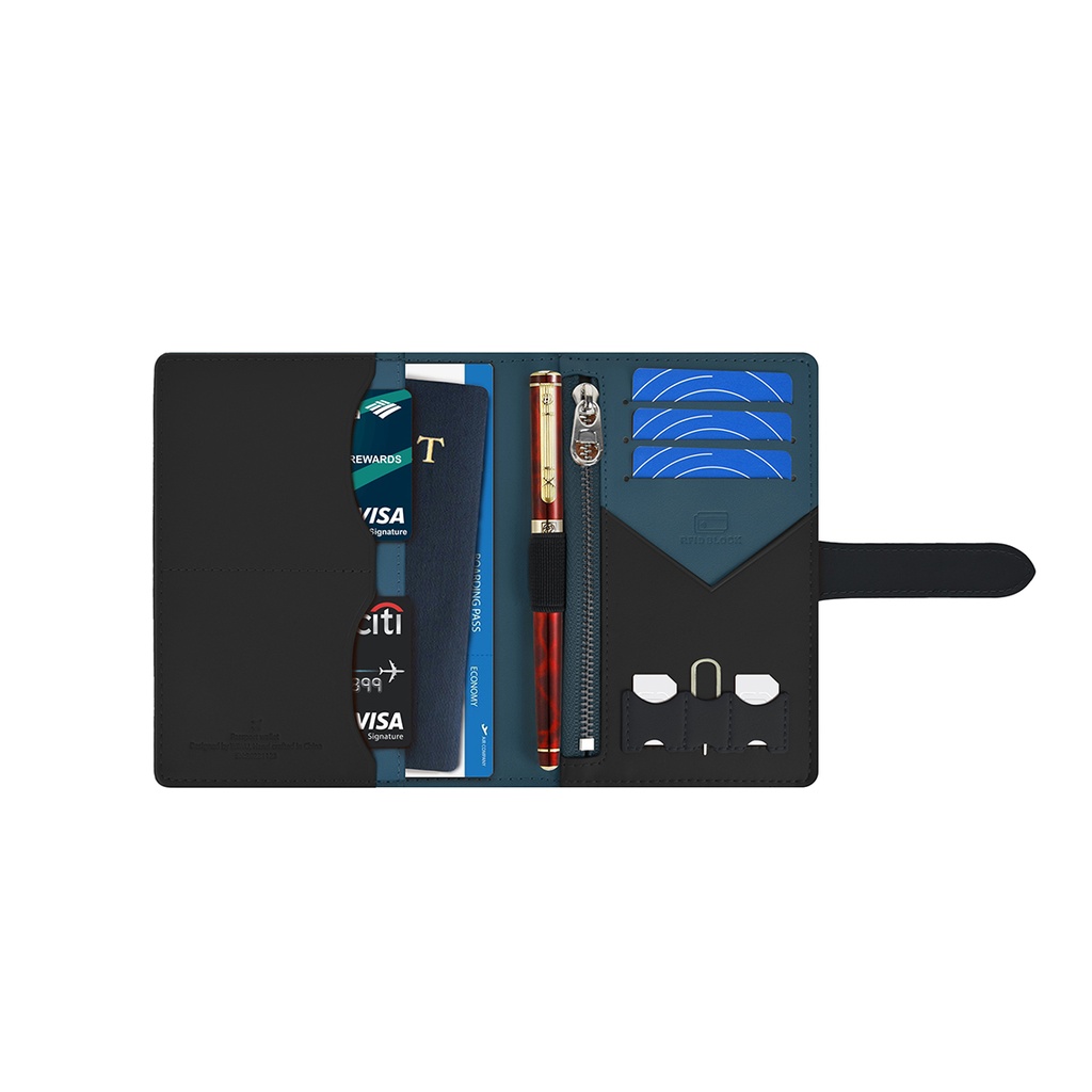 Wiwu Ambassador Passport Wallet Pasaport Kart Sim Bölmeli Cüzdan PU Deri - 3