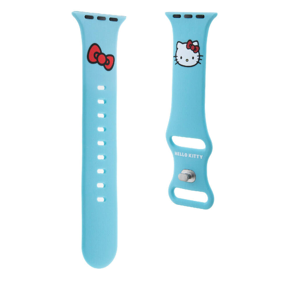 Apple Watch 40mm Uyumlu Hello Kitty Orjinal Lisanslı Yazı Logolu Fiyonk & Kitty Head Silikon Kordon - 2