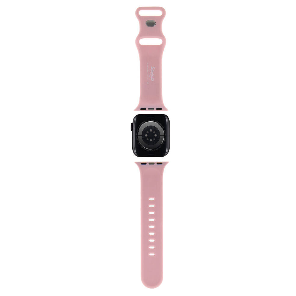 Apple Watch 40mm Uyumlu Hello Kitty Orjinal Lisanslı Yazı Logolu Fiyonk & Kitty Head Silikon Kordon - 9