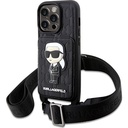 Apple iPhone 14 Pro Uyumlu Kılıf Karl Lagerfeld Boyun Askılı Kartlıklı Karl Dizayn Kapak
