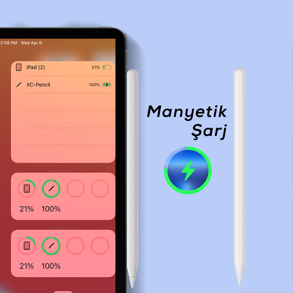 Zore Pencil 11 Palm-Rejection Magnetik Şarj ve Eğim Özellikli Dokunmatik Çizim Kalemi - 13