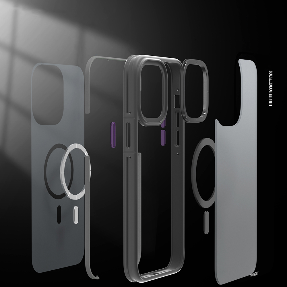 Apple iPhone 14 Pro Uyumlu Kılıf Magsafe Şarj Özellikli Youngkit Rock Sand Serisi Kapak - 3