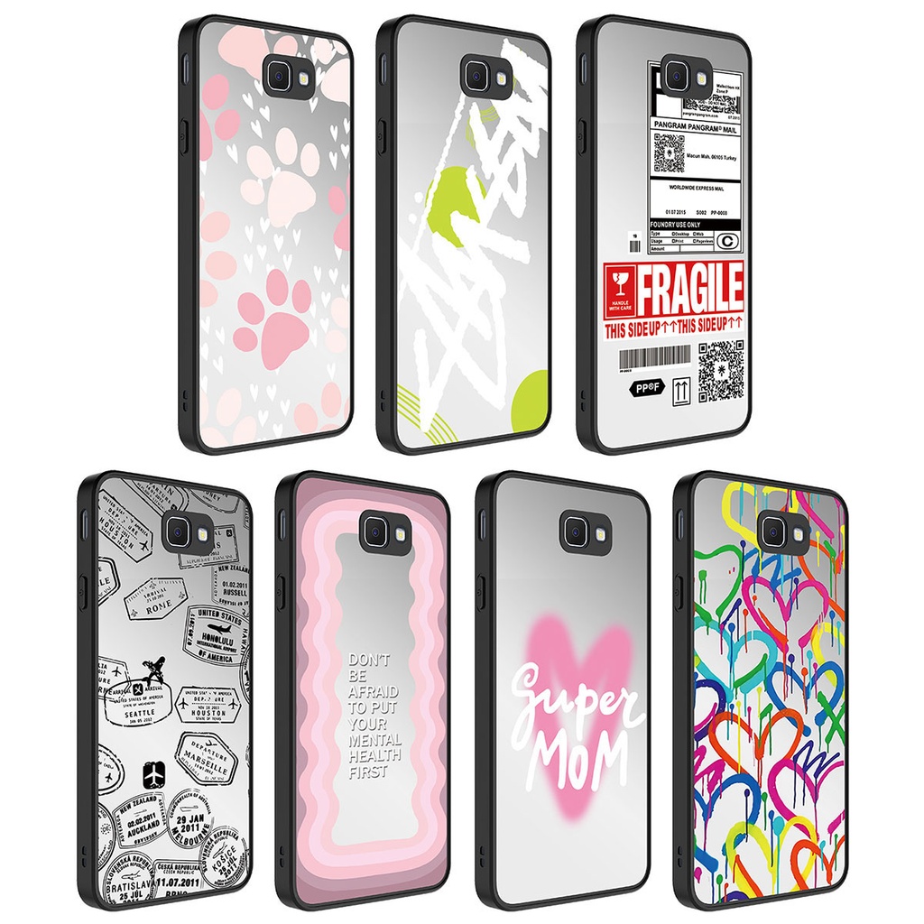 Samsung Galaxy J7 Prime Uyumlu Kılıf Aynalı Desenli Kamera Korumalı Parlak Zore Mirror Kapak - 1