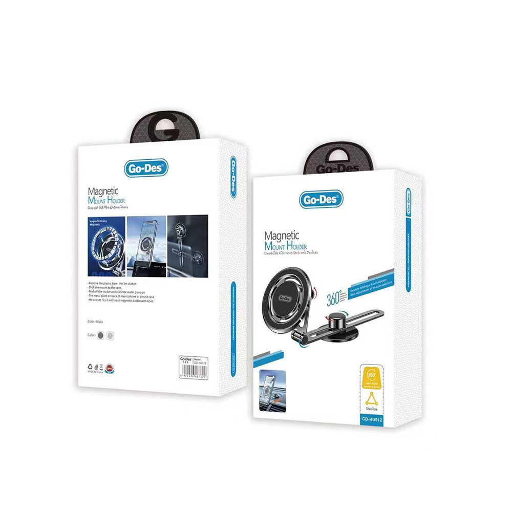 Go Des GD-HD912 Magnetik 360 Derece Dönebilen Düz Zemin Araç Telefon Tutacağı - 1