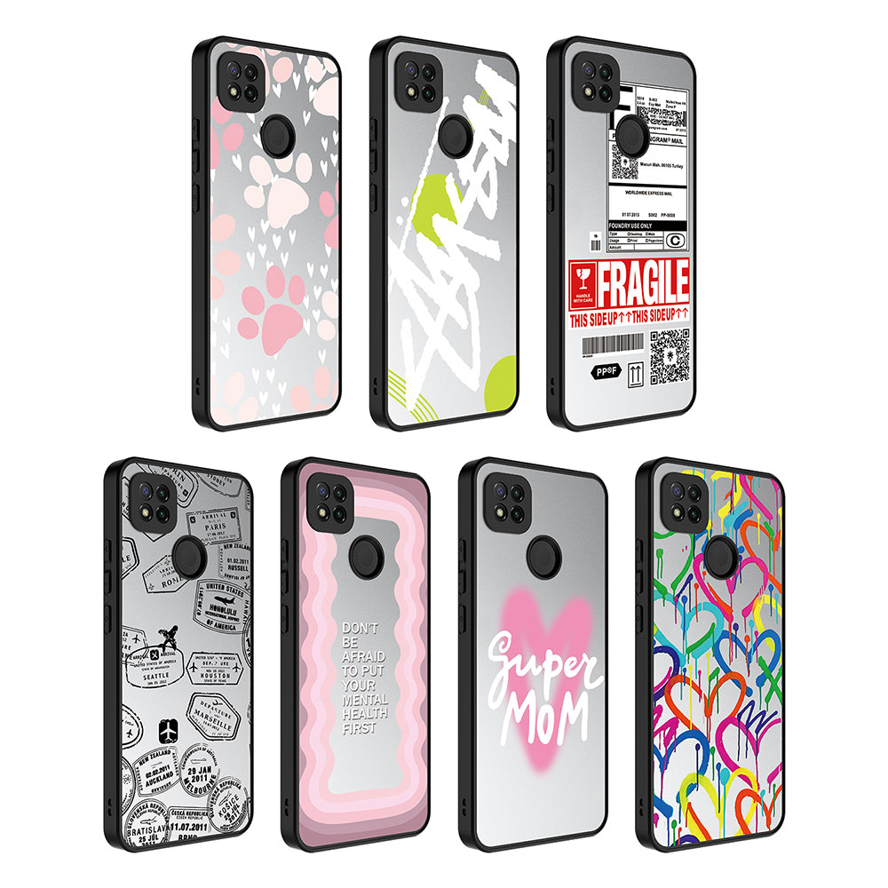 Xiaomi Redmi 9C Uyumlu Kılıf Aynalı Desenli Kamera Korumalı Parlak Zore Mirror Kapak - 1