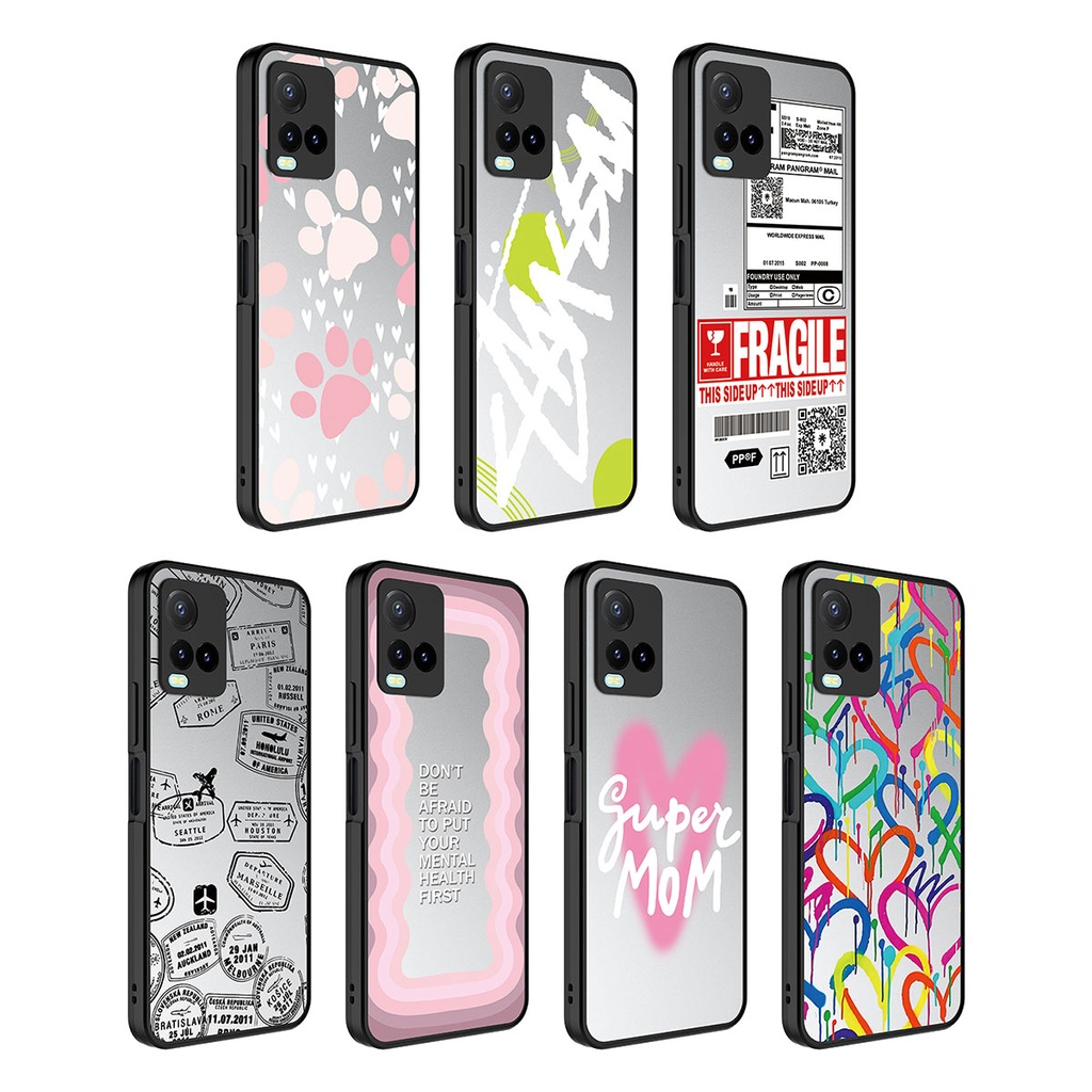 Vivo Y32 Uyumlu Kılıf Aynalı Desenli Kamera Korumalı Parlak Zore Mirror Kapak - 1