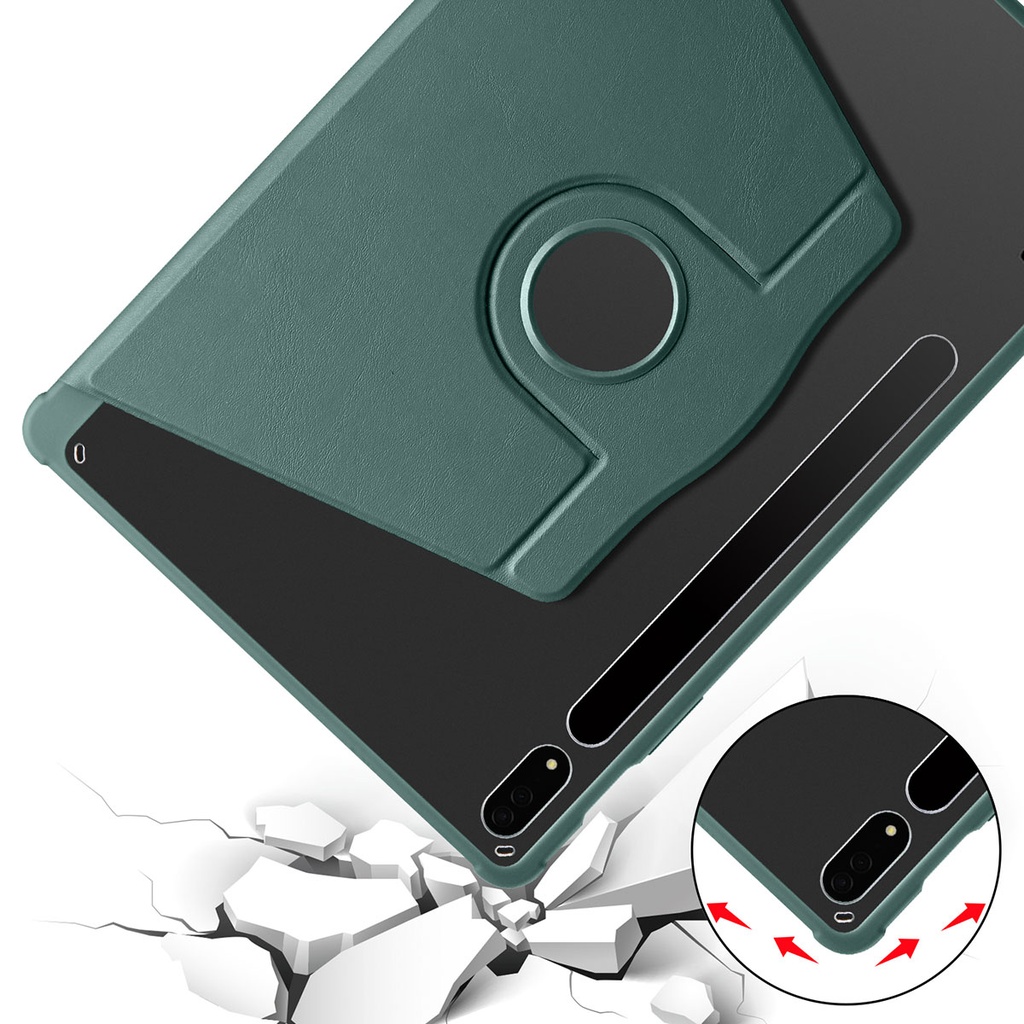 Samsung Galaxy Tab S7 FE LTE Uyumlu (T737-T736-T733-T730) Kılıf Zore Termik Kalem Bölmeli Dönebilen Standlı Kılıf - 4