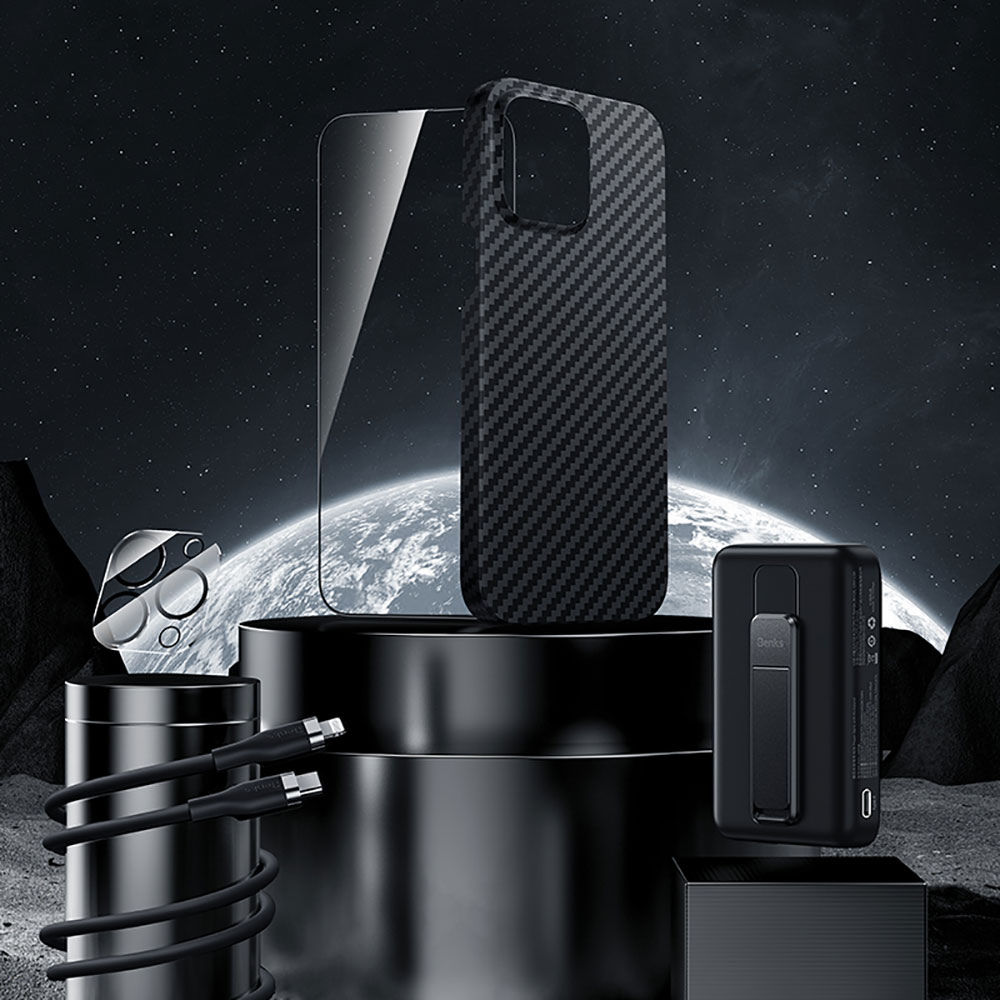 Apple iPhone 14 Pro Max Uyumlu Benks Grand Combo New 5in1 Aksesuar Seti Kılıf-Ekran Koruyucu-Lens Koruyucu-Kablo-Powerbank - 2