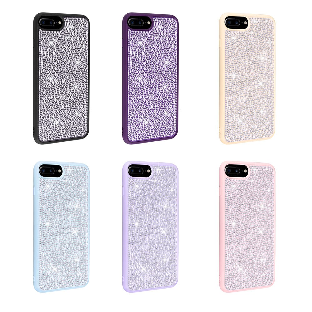 Apple iPhone 8 Plus Uyumlu Kılıf Parlak Taşlı Tasarım Zore Ston Kapak - 1