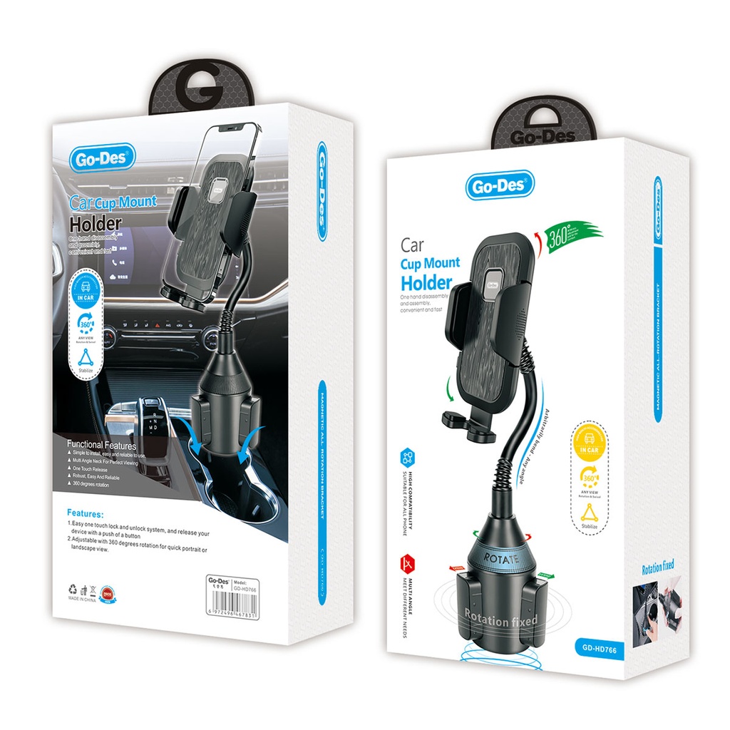 Go Des GD-HD766 Araç İçi Telefon Tutucu Bardaklık Dizaynı - 2