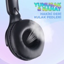 Zore M6 Pro Cat RGB Led Işıklı Kedi Kulağı Band Tasarımlı Ayarlanabilir ve Katlanabilir Kulak Üstü Bluetooth Kulaklık - 2
