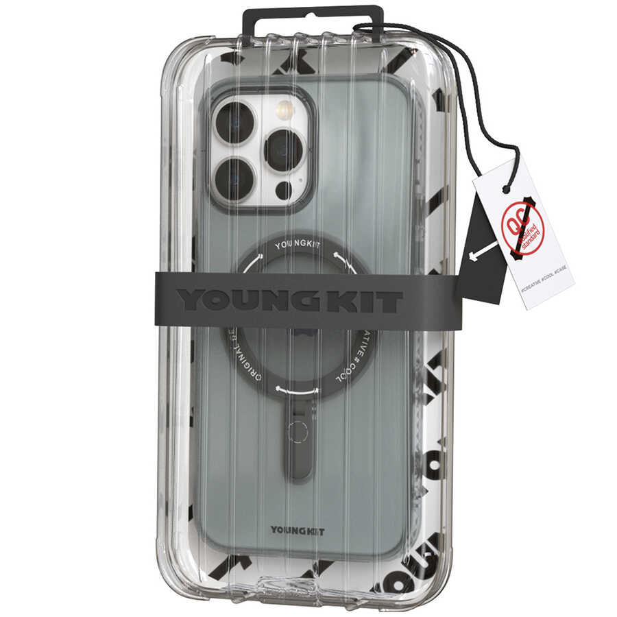 Apple iPhone 13 Pro Uyumlu Kılıf Magsafe Şarj Özellikli Youngkit Rock Serisi Kapak - 6