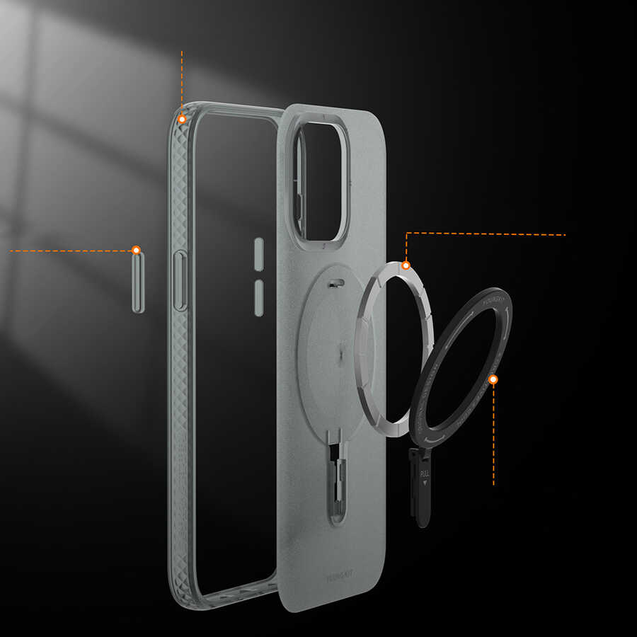 Apple iPhone 13 Pro Max Uyumlu Kılıf Magsafe Şarj Özellikli Youngkit Rock Serisi Kapak - 3
