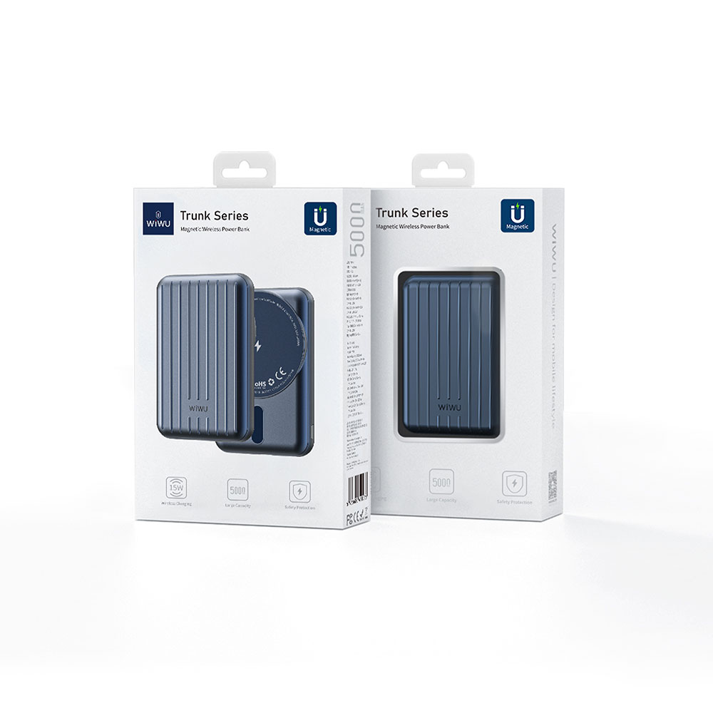 Wiwu PP02 Taşınabilir Wireless Şarj ve PD Hızlı Şarj Özellikli Powerbank 15W 5000mAh - 7