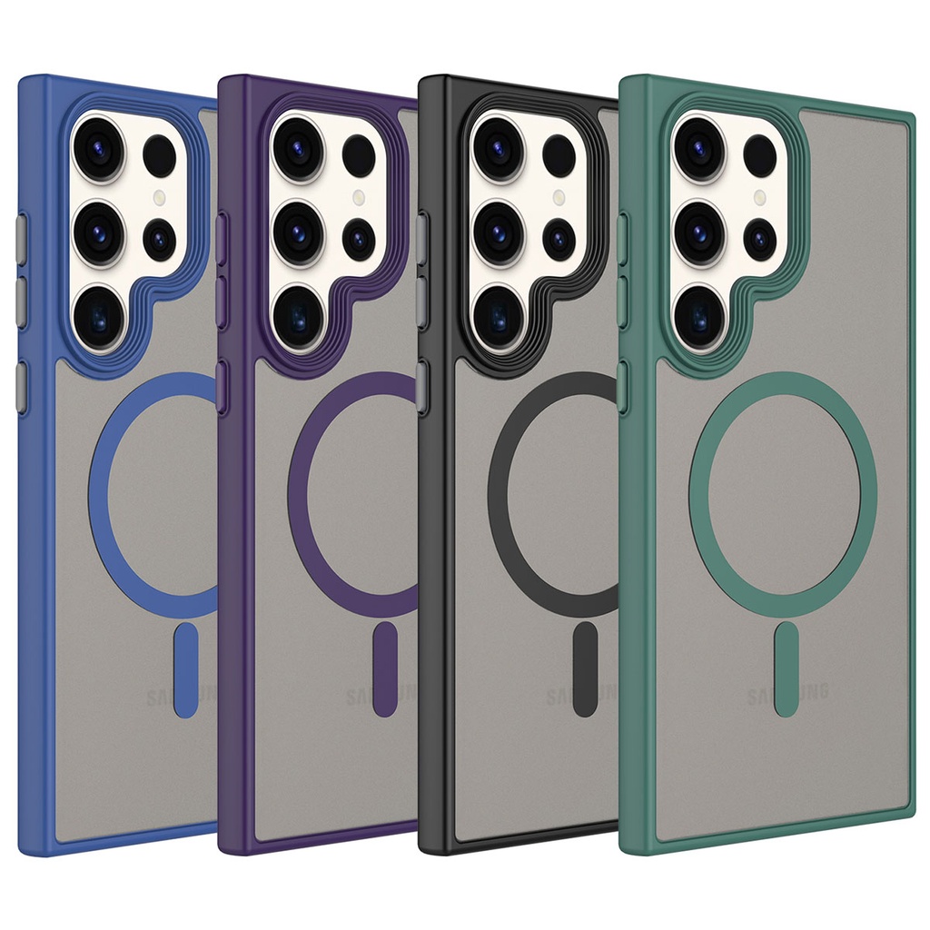 Samsung Galaxy S23 Ultra Uyumlu Kılıf Mat Arka Yüzey Wireless Şarj Özellikli Zore Flet Magsafe Kapak - 1