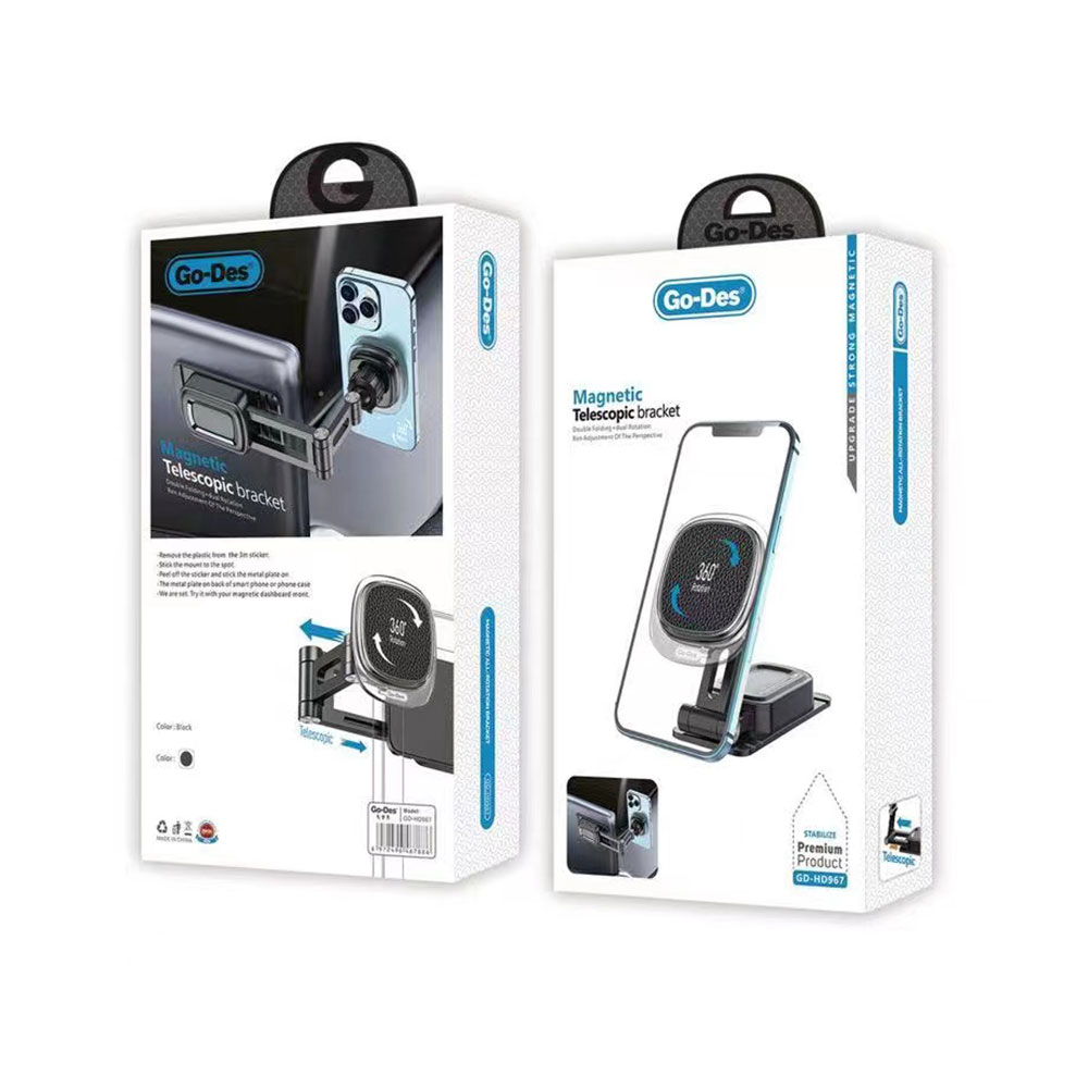 Go Des GD-HD967 360 Derece Dönebilen Magnetik Stand - Laptop - Monitör Araç Telefon Tutucu - 1