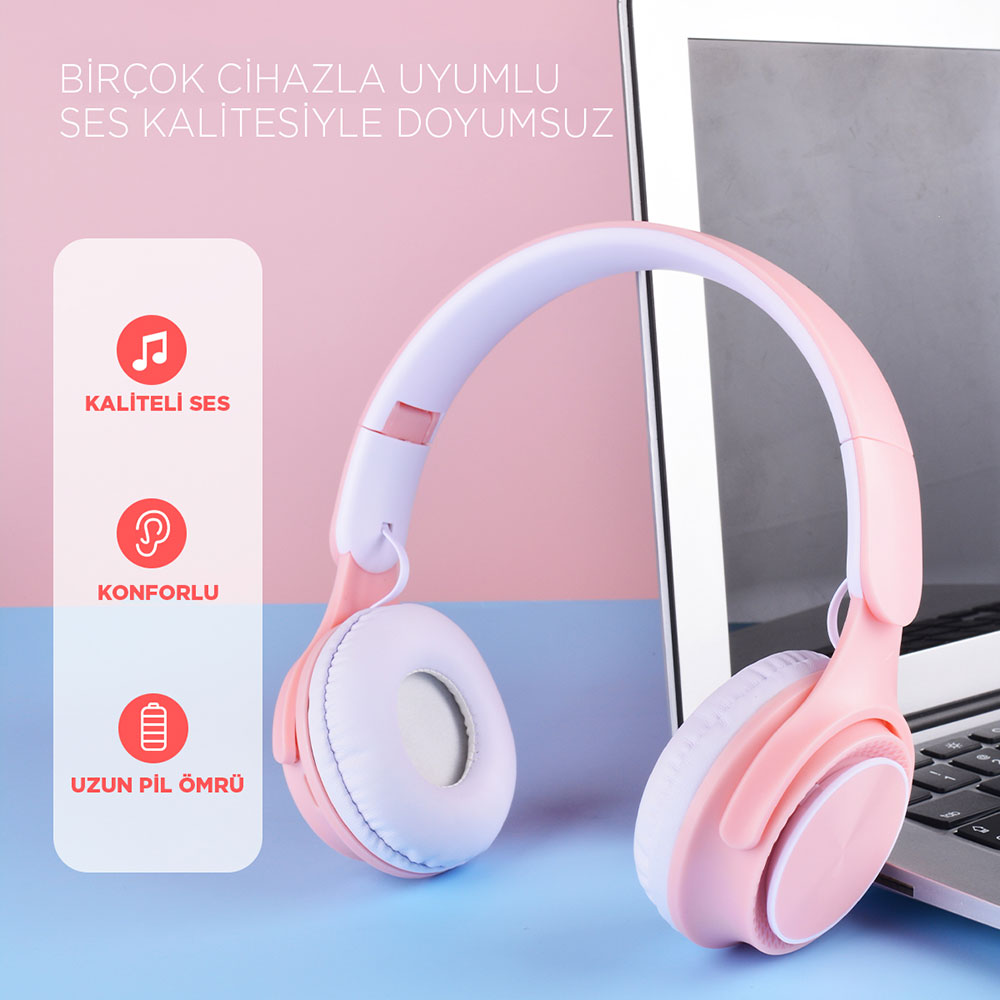 Zore M6 Pro Ayarlanabilir ve Katlanabilir Kulak Üstü Bluetooth Kulaklık - 5