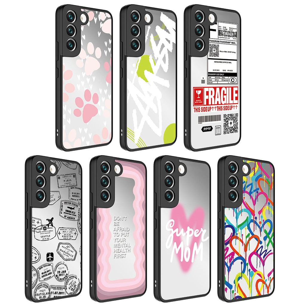 Samsung Galaxy S21 FE Uyumlu Kılıf Aynalı Desenli Kamera Korumalı Parlak Zore Mirror Kapak - 1