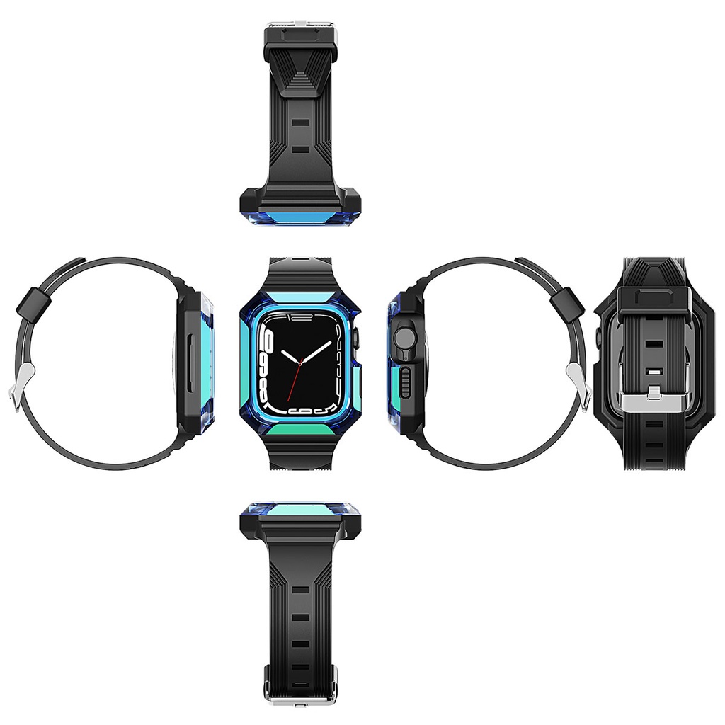 Apple Watch 7 45mm Uyumlu Zore KRD-88 Sert PC Kasa Koruyuculu Silikon Kordon - 3