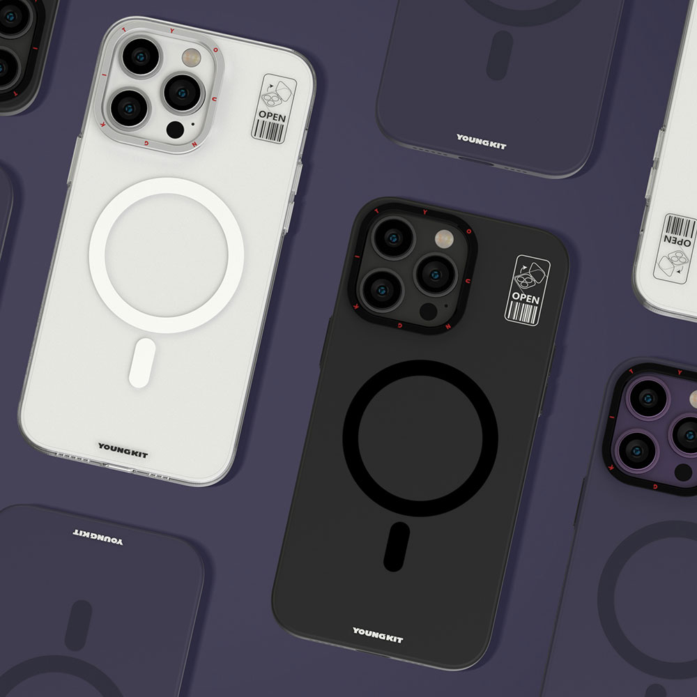 Apple iPhone 13 Pro Max Uyumlu Kılıf Magsafe Şarj Özellikli Standlı YoungKit Hermit Bracket Serisi Kapak - 1