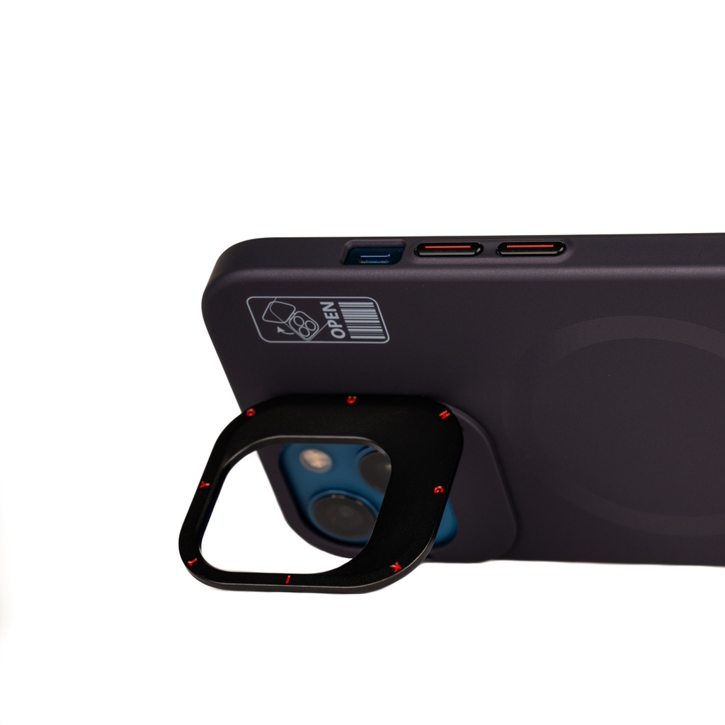 Apple iPhone 13 Uyumlu Kılıf Magsafe Şarj Özellikli Standlı YoungKit Hermit Bracket Serisi Kapak - 9