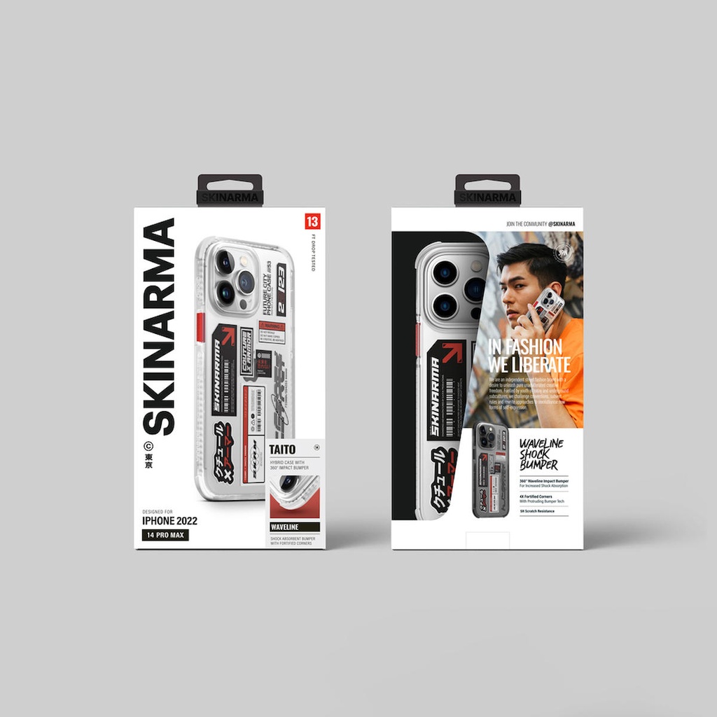 Apple iPhone 14 Pro Uyumlu Kılıf SkinArma Şeffaf Desenli Airbag Tasarımlı Taito Kapak