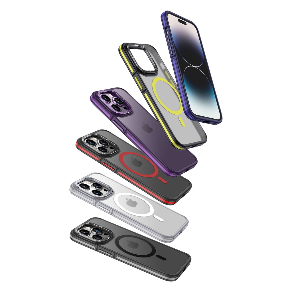 Apple iPhone 14 Pro Uyumlu Kılıf Magsafe Şarj Özellikli Mat Görünümlü Wlons Vevo Kapak - 1