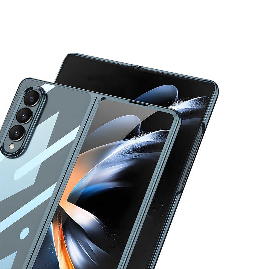 Samsung Galaxy Z Fold 4 Uyumlu Kılıf Zore Full Camlı Kıpta Kapak - 3