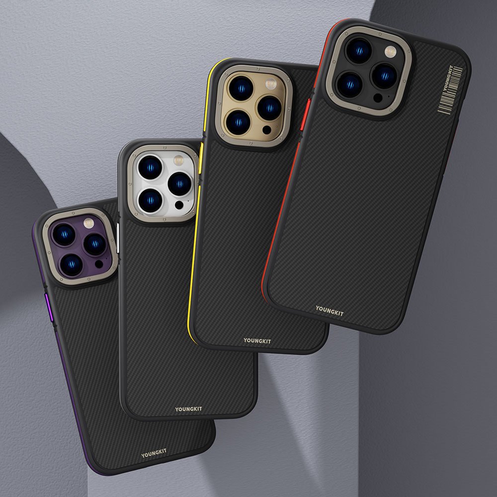 Apple iPhone 14 Pro Uyumlu Kılıf Magsafe Şarj Özellikli YoungKit 600D Kevlar Kapak - 2