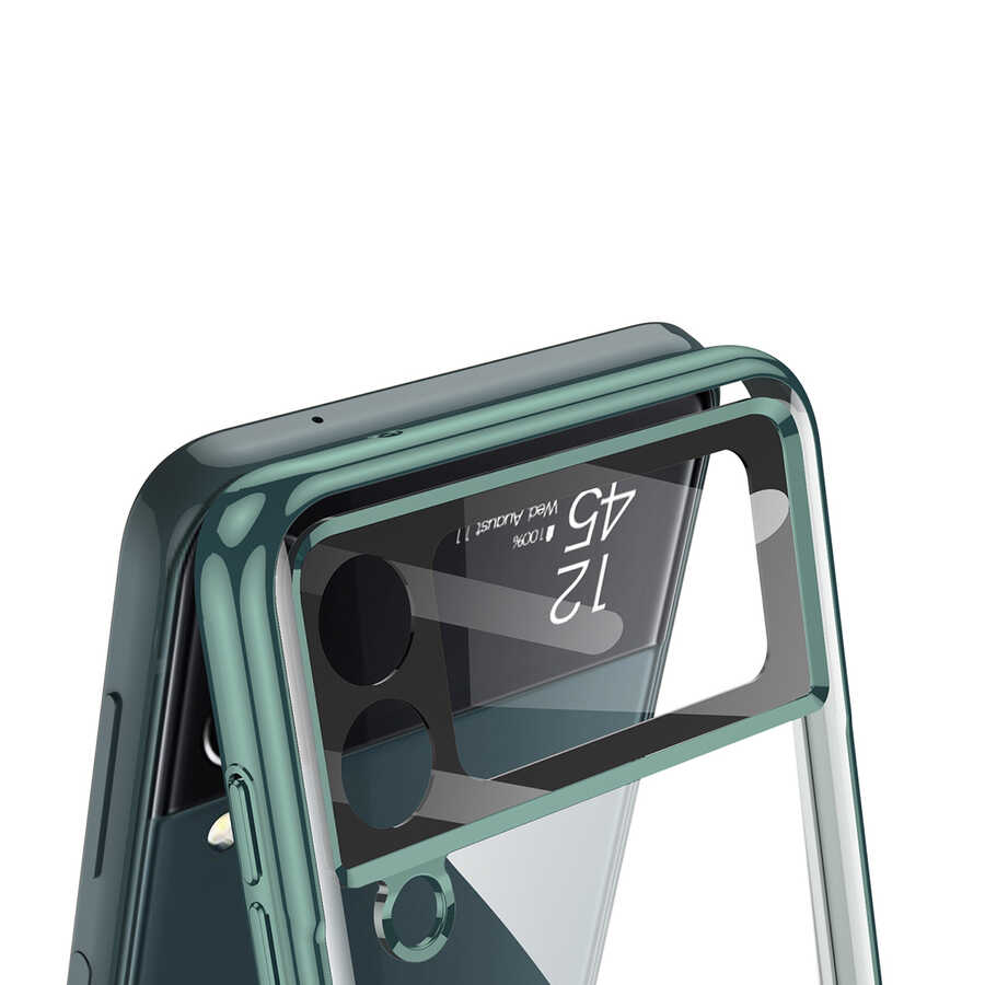 Samsung Galaxy Z Flip 4 Uyumlu Kılıf Zore Kıpta Lensli Kapak - 4