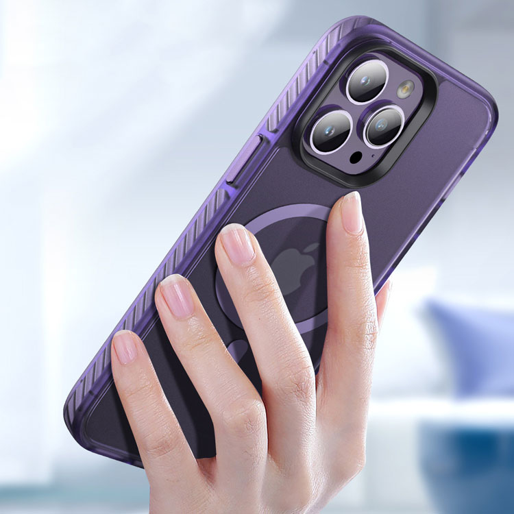 Apple iPhone 14 Pro Uyumlu Kılıf Mat Arka Yüzey Wireless Şarj Özellikli Zore Locik Kapak - 5