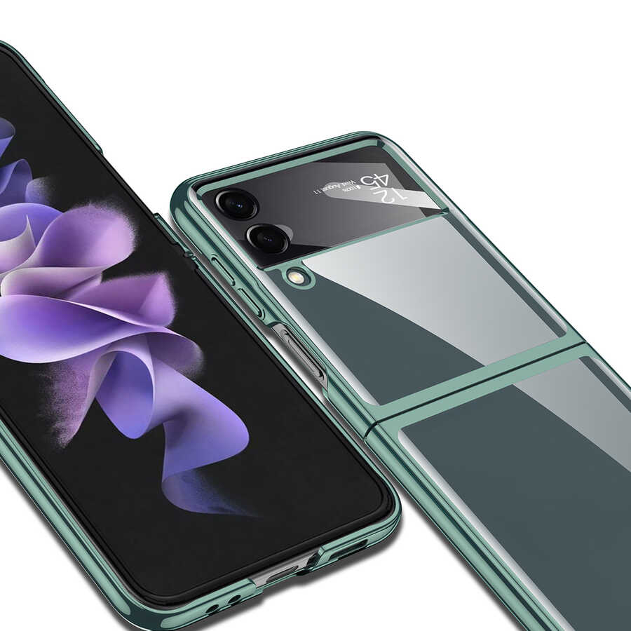 Samsung Galaxy Z Flip 4 Uyumlu Kılıf Zore Kıpta Lensli Kapak - 8