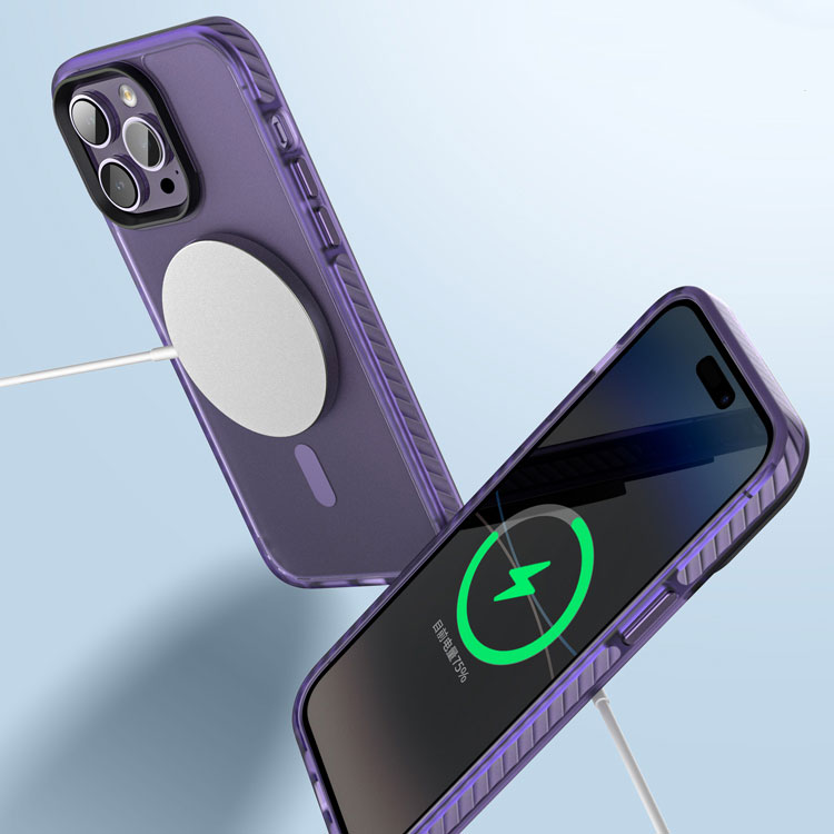 Apple iPhone 14 Pro Uyumlu Kılıf Mat Arka Yüzey Wireless Şarj Özellikli Zore Locik Kapak - 7