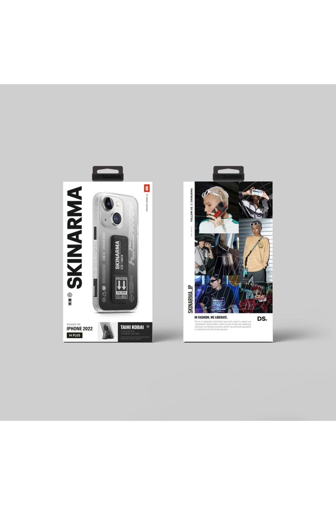 Apple iPhone 14 Uyumlu Kılıf SkinArma Standlı Şeffaf Tasarımlı Taihi Kobai Kapak