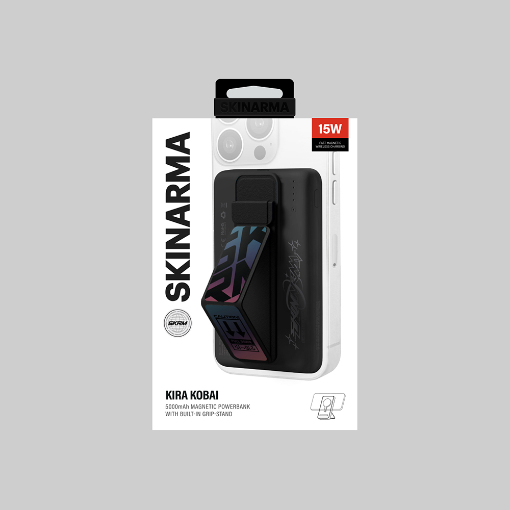 SkinArma Kira Kobai Holografik Tasarımlı Standlı Wireless ve PD Hızlı Şarj Özellikli Powerbank 15W 5000mAh - 12